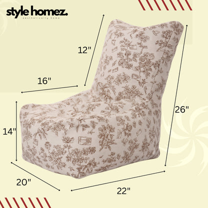 Style Homez CANVAS CLASSIC CHAIR, Cotton Canvas Abstract Printed Bean Bag XL Size with Beans Fillers