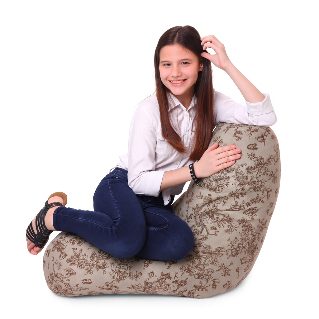 Style Homez CANVAS CLASSIC CHAIR, Cotton Canvas Abstract Printed Bean Bag XL Size with Beans Fillers
