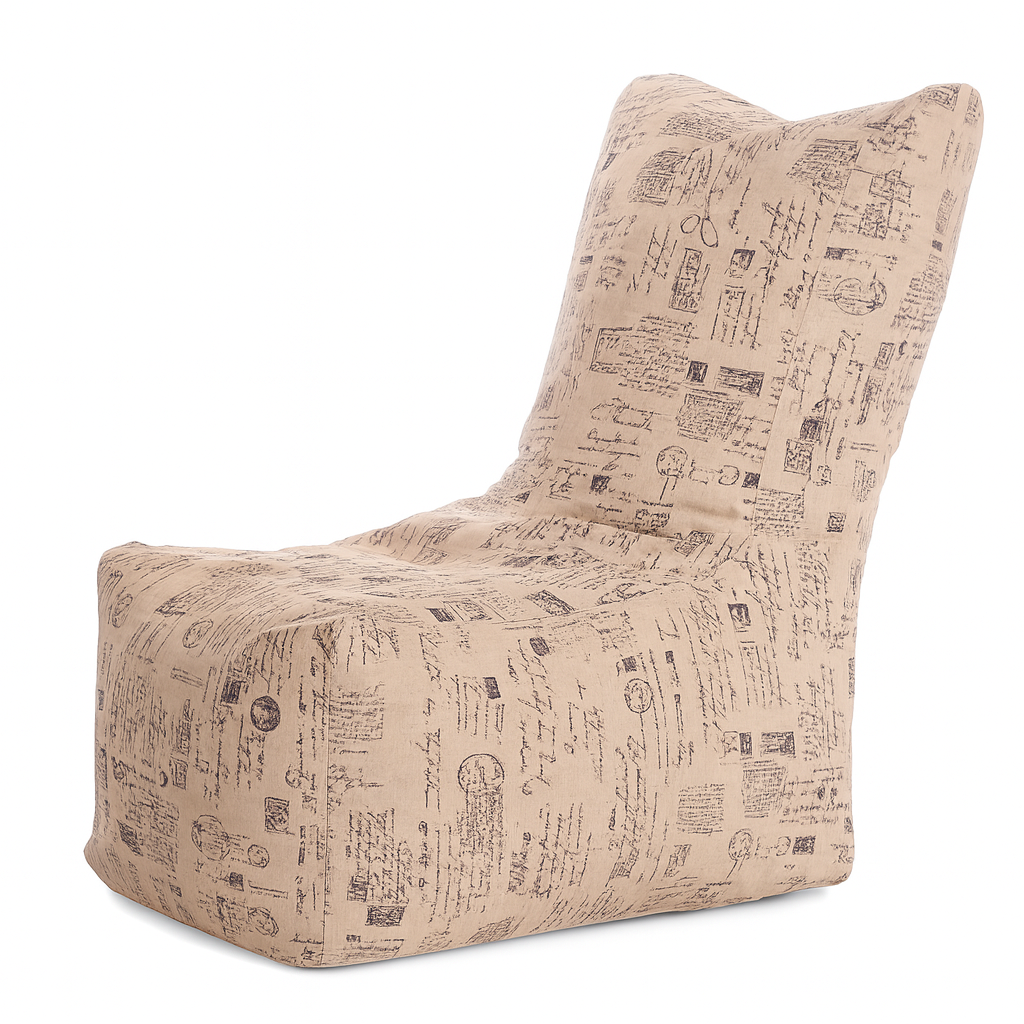 Style Homez CANVAS CLASSIC CHAIR, Cotton Canvas Abstract Printed Bean Bag XL Size with Beans Fillers