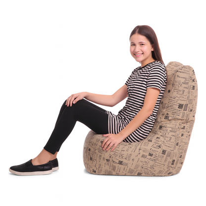 Style Homez CANVAS CLASSIC CHAIR, Cotton Canvas Abstract Printed Bean Bag XL Size with Beans Fillers