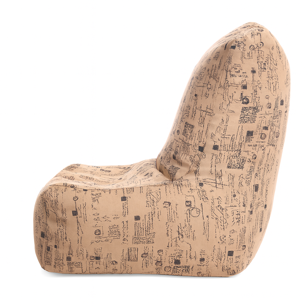 Style Homez CANVAS CLASSIC CHAIR, Cotton Canvas Abstract Printed Bean Bag XL Size with Beans Fillers