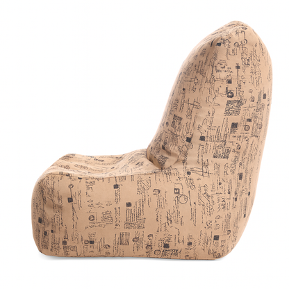 Style Homez CANVAS CLASSIC CHAIR, Cotton Canvas Abstract Printed Bean Bag XL Size with Beans Fillers
