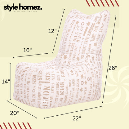 Style Homez CANVAS CLASSIC CHAIR, Cotton Canvas Abstract Printed Bean Bag XL Size with Beans Fillers