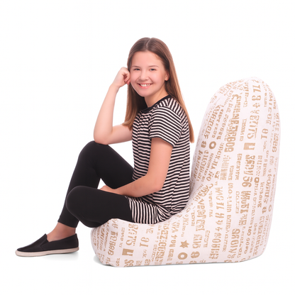 Style Homez CANVAS CLASSIC CHAIR, Cotton Canvas Abstract Printed Bean Bag XL Size with Beans Fillers