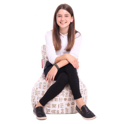 Style Homez CANVAS CLASSIC CHAIR, Cotton Canvas Abstract Printed Bean Bag XL Size with Beans Fillers