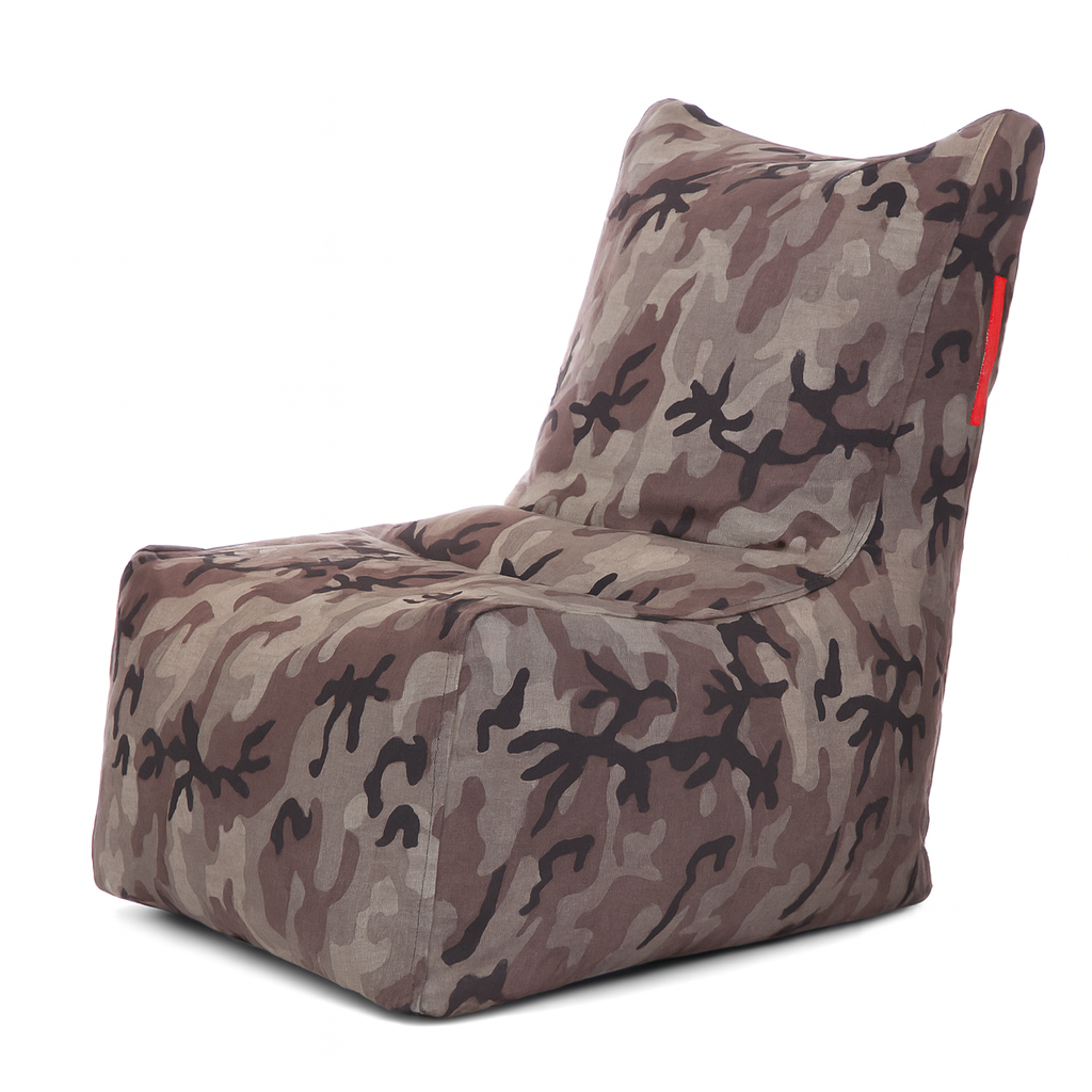 Style Homez CANVAS CLASSIC CHAIR, Cotton Canvas Camouflage Printed Bean Bag XL Size with Beans Fillers
