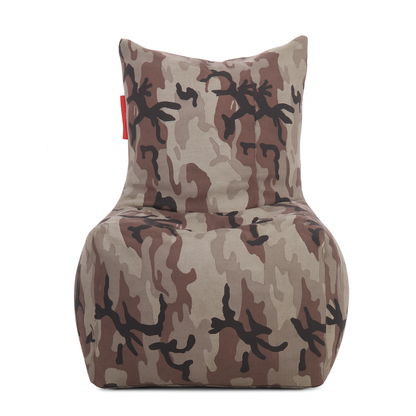 Style Homez CANVAS CLASSIC CHAIR, Cotton Canvas Camouflage Printed Bean Bag XL Size with Beans Fillers