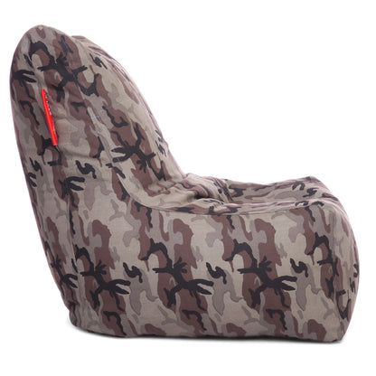 Style Homez CANVAS CLASSIC CHAIR, Cotton Canvas Camouflage Printed Bean Bag XL Size with Beans Fillers