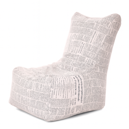 Style Homez CANVAS CLASSIC CHAIR, Cotton Canvas Newspaper Printed Bean Bag XL Size with Beans Fillers