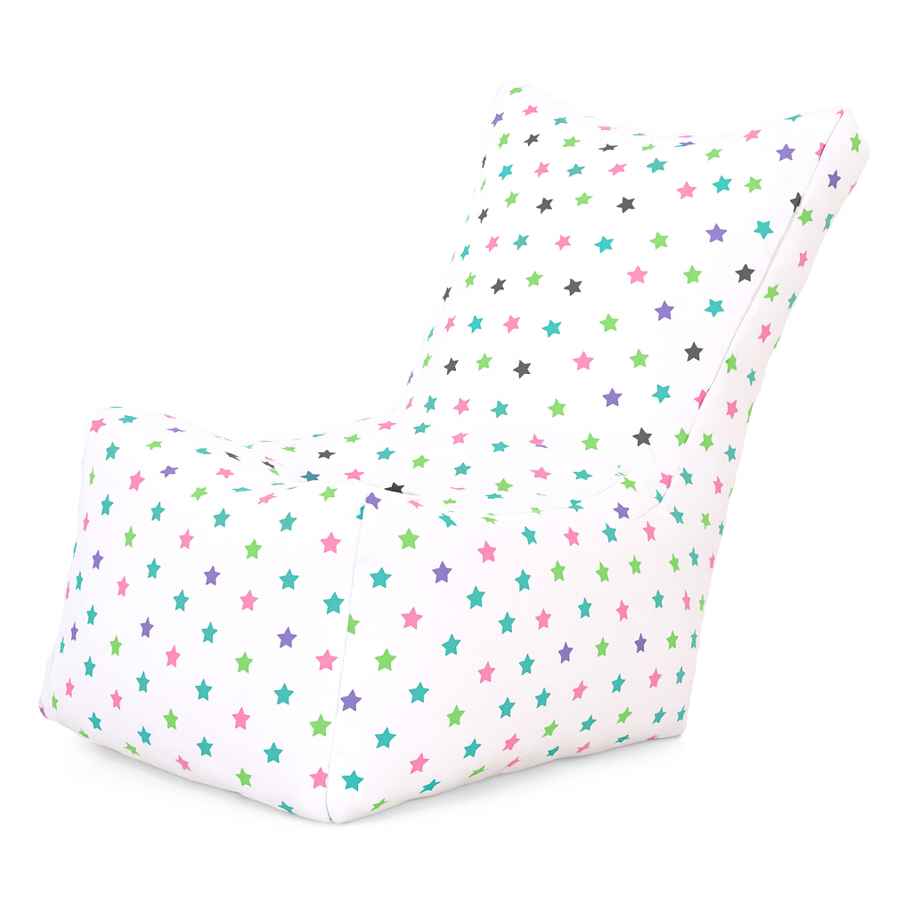 Style Homez CANVAS CLASSIC CHAIR, Cotton Canvas Star Printed Bean Bag XL Size with Beans Fillers