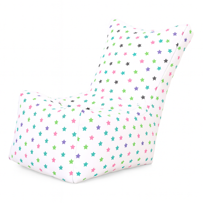Style Homez CANVAS CLASSIC CHAIR, Cotton Canvas Star Printed Bean Bag XL Size with Beans Fillers