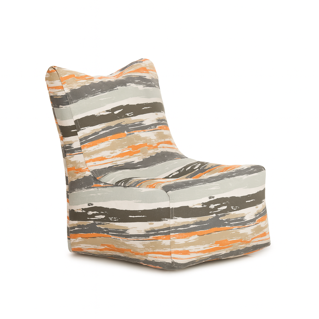 Style Homez CANVAS CLASSIC CHAIR, Classic Chair Cotton Canvas Stripes Printed Bean Bag XL Size With Beans Fillers