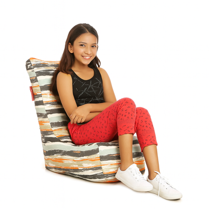 Style Homez CANVAS CLASSIC CHAIR, Classic Chair Cotton Canvas Stripes Printed Bean Bag XL Size With Beans Fillers