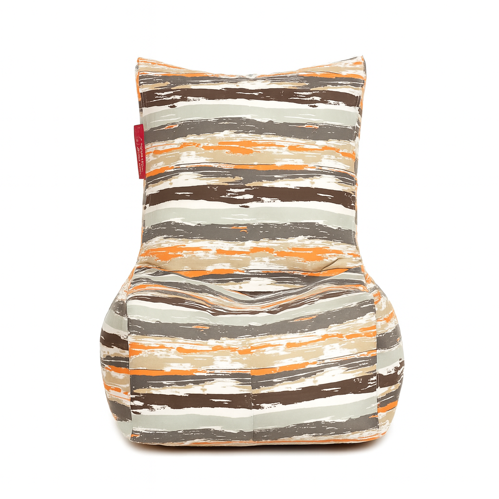 Style Homez CANVAS CLASSIC CHAIR, Classic Chair Cotton Canvas Stripes Printed Bean Bag XL Size With Beans Fillers