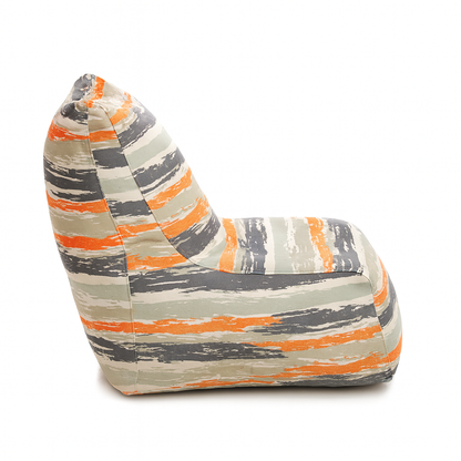 Style Homez CANVAS CLASSIC CHAIR, Classic Chair Cotton Canvas Stripes Printed Bean Bag XL Size With Beans Fillers
