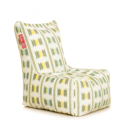 Style Homez CANVAS CLASSIC CHAIR, Cotton Canvas IKAT Printed Bean Bag XL Size With Beans Fillers