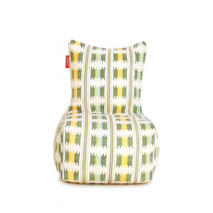 Style Homez CANVAS CLASSIC CHAIR, Cotton Canvas IKAT Printed Bean Bag XL Size With Beans Fillers