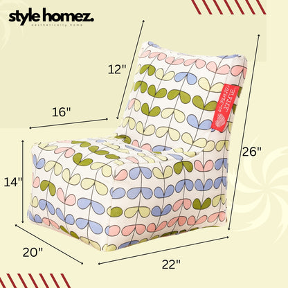 Style Homez CANVAS CLASSIC CHAIR, Cotton Canvas Abstract Printed Bean Bag XL Size With Beans Fillers