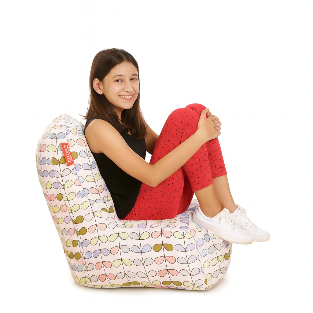 Style Homez CANVAS CLASSIC CHAIR, Cotton Canvas Abstract Printed Bean Bag XL Size With Beans Fillers