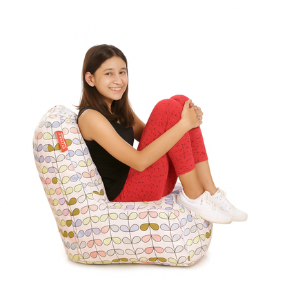 Style Homez CANVAS CLASSIC CHAIR, Cotton Canvas Abstract Printed Bean Bag XL Size With Beans Fillers