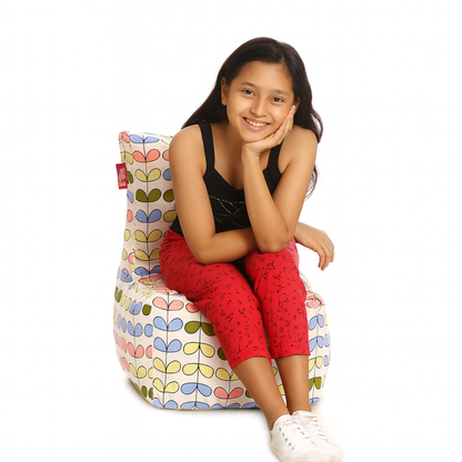 Style Homez CANVAS CLASSIC CHAIR, Cotton Canvas Abstract Printed Bean Bag XL Size With Beans Fillers