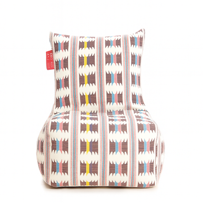 Style Homez CANVAS CLASSIC CHAIR, Cotton Canvas IKAT Printed Bean Bag XL Size With Beans Fillers