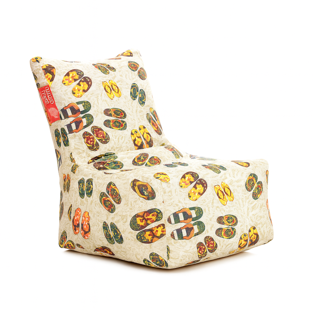 Style Homez CANVAS CLASSIC CHAIR, Cotton Canvas Abstract Printed Bean Bag XL Size With Beans Fillersr