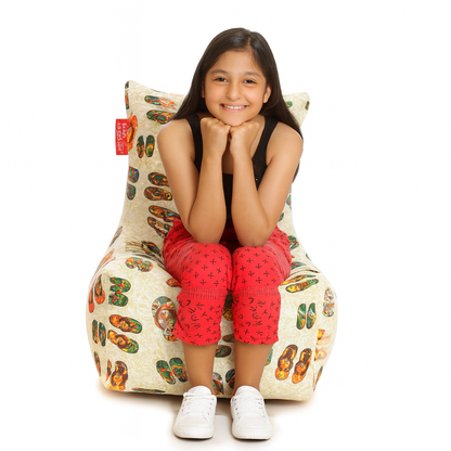 Style Homez CANVAS CLASSIC CHAIR, Cotton Canvas Abstract Printed Bean Bag XL Size With Beans Fillersr