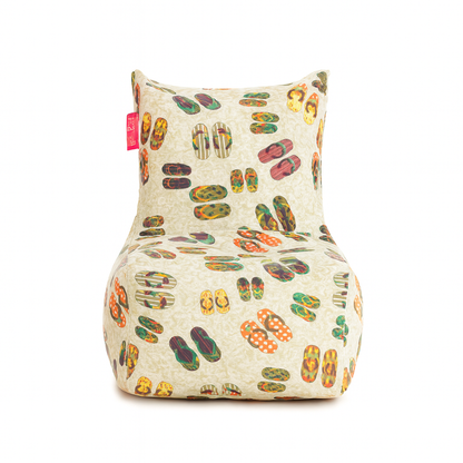 Style Homez CANVAS CLASSIC CHAIR, Cotton Canvas Abstract Printed Bean Bag XL Size With Beans Fillersr