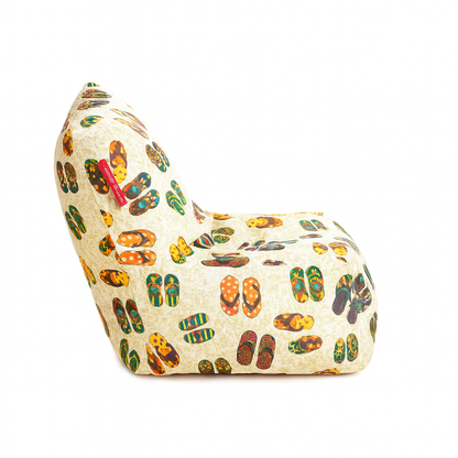 Style Homez CANVAS CLASSIC CHAIR, Cotton Canvas Abstract Printed Bean Bag XL Size With Beans Fillersr