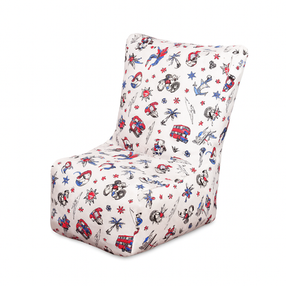 Style Homez CANVAS CLASSIC CHAIR, Cotton Canvas Abstract Printed Bean Bag XL Size With Beans Fillers