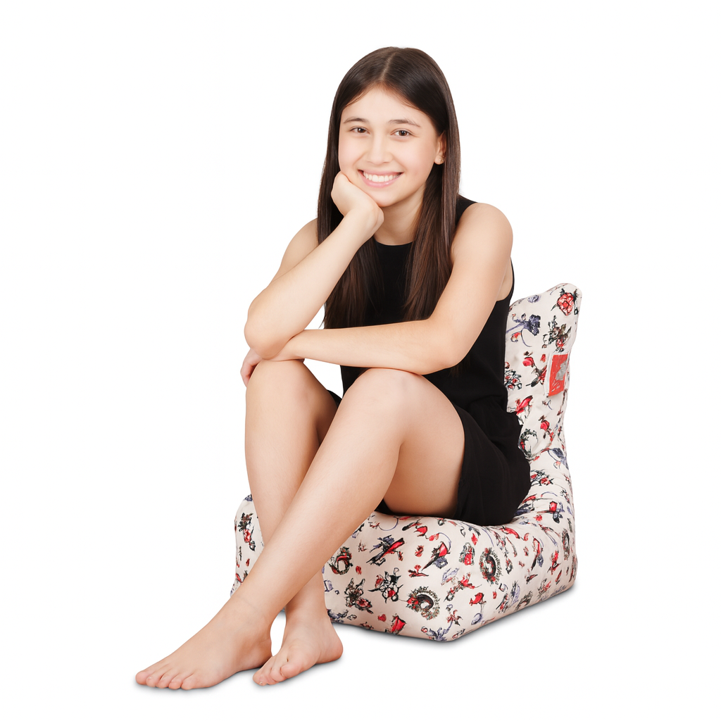 Style Homez CANVAS CLASSIC CHAIR, Cotton Canvas Abstract Printed Bean Bag XL Size With Beans Fillers