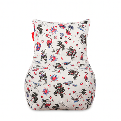 Style Homez CANVAS CLASSIC CHAIR, Cotton Canvas Abstract Printed Bean Bag XL Size With Beans Fillers