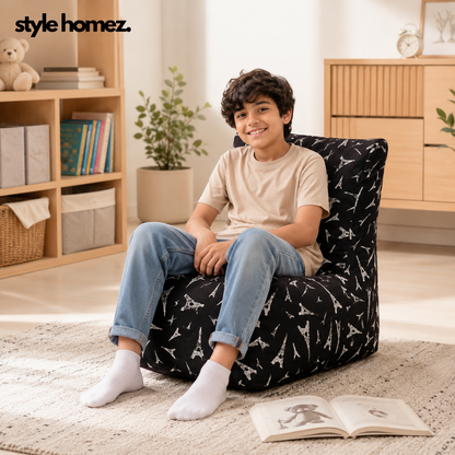 Style Homez CANVAS CLASSIC CHAIR, Cotton Canvas Abstract Printed Bean Bag XL Size With Beans Fillers