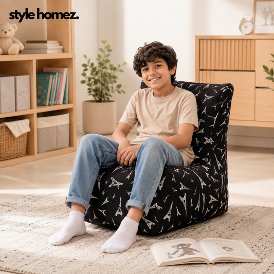 Style Homez CANVAS CLASSIC CHAIR, Cotton Canvas Abstract Printed Bean Bag XL Size With Beans Fillers