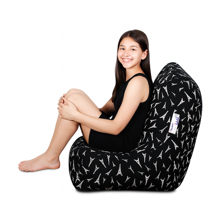 Style Homez CANVAS CLASSIC CHAIR, Cotton Canvas Abstract Printed Bean Bag XL Size With Beans Fillers