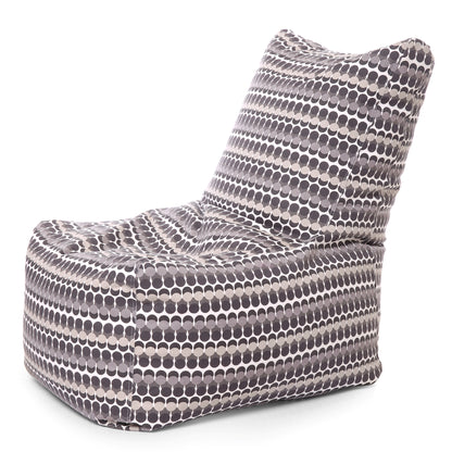 Style Homez Classic Chair Cotton Canvas Polka Dots Printed Bean Bag XXL Size Filled with Beans Fillers
