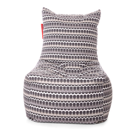 Style Homez Classic Chair Cotton Canvas Polka Dots Printed Bean Bag XXL Size Filled with Beans Fillers