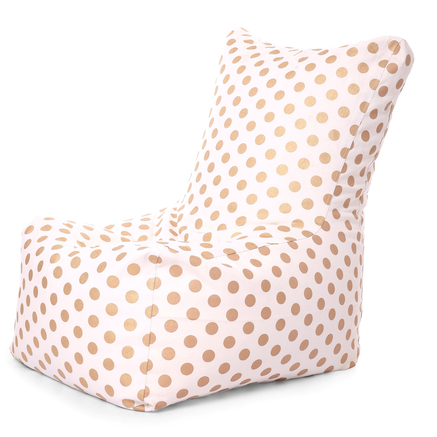 Style Homez Classic Chair Cotton Canvas Polka Dots Printed Bean Bag XXL Size Filled with Beans Fillers