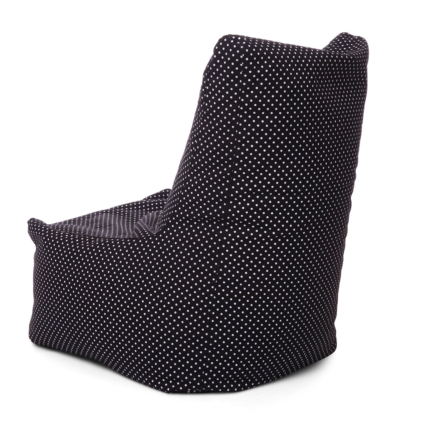 Style Homez Classic Chair Cotton Canvas Polka Dots Printed Bean Bag XXL Size Filled with Beans Fillers