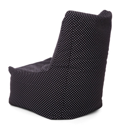 Style Homez Classic Chair Cotton Canvas Polka Dots Printed Bean Bag XXL Size Filled with Beans Fillers