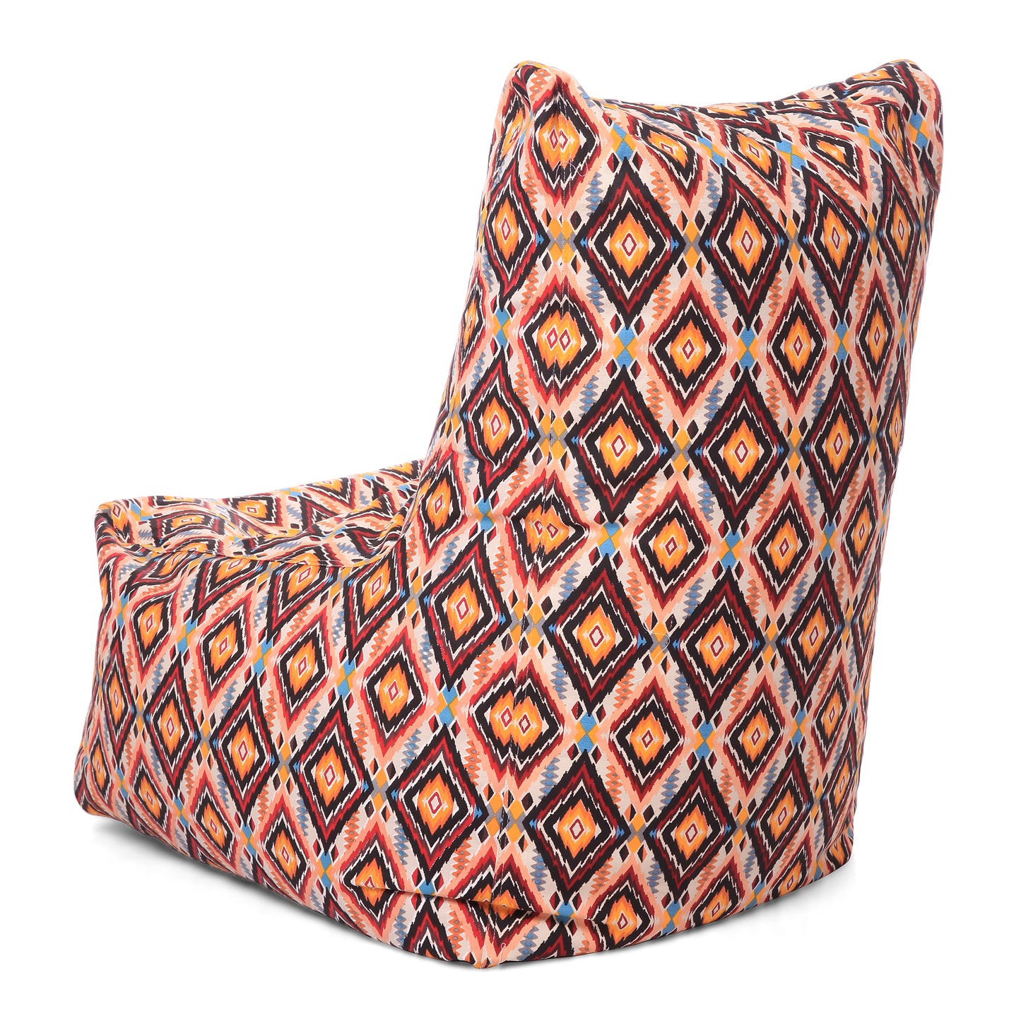 Style Homez Classic Chair Cotton Canvas Geometric Printed Bean Bag XXL Size Filled with Beans Fillers