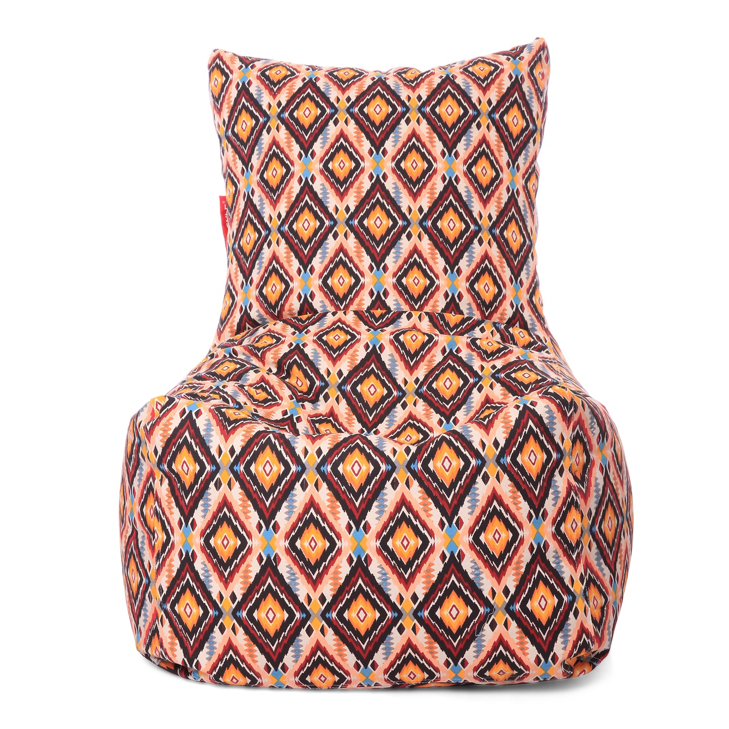 Style Homez Classic Chair Cotton Canvas Geometric Printed Bean Bag XXL Size Filled with Beans Fillers