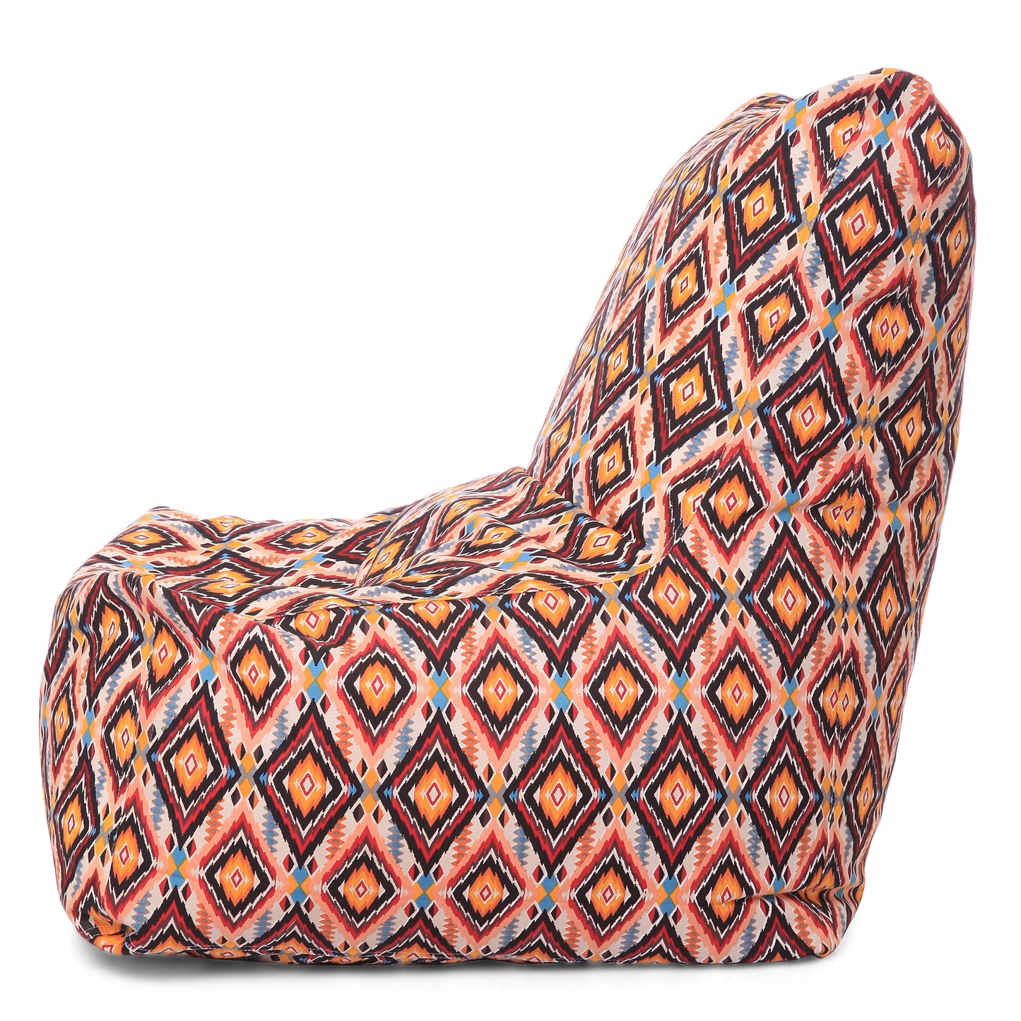 Style Homez Classic Chair Cotton Canvas Geometric Printed Bean Bag XXL Size Filled with Beans Fillers