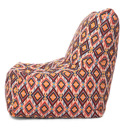Style Homez Classic Chair Cotton Canvas Geometric Printed Bean Bag XXL Size Filled with Beans Fillers