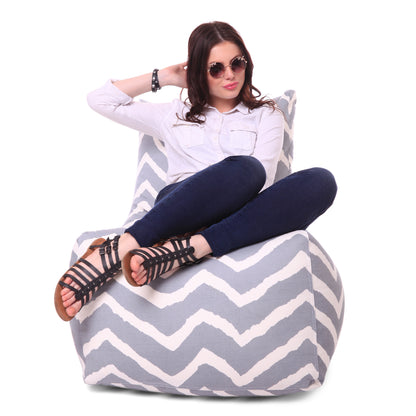 Style Homez Classic Chair Cotton Canvas Stripes Printed Bean Bag XXL Size Filled with Beans Fillers