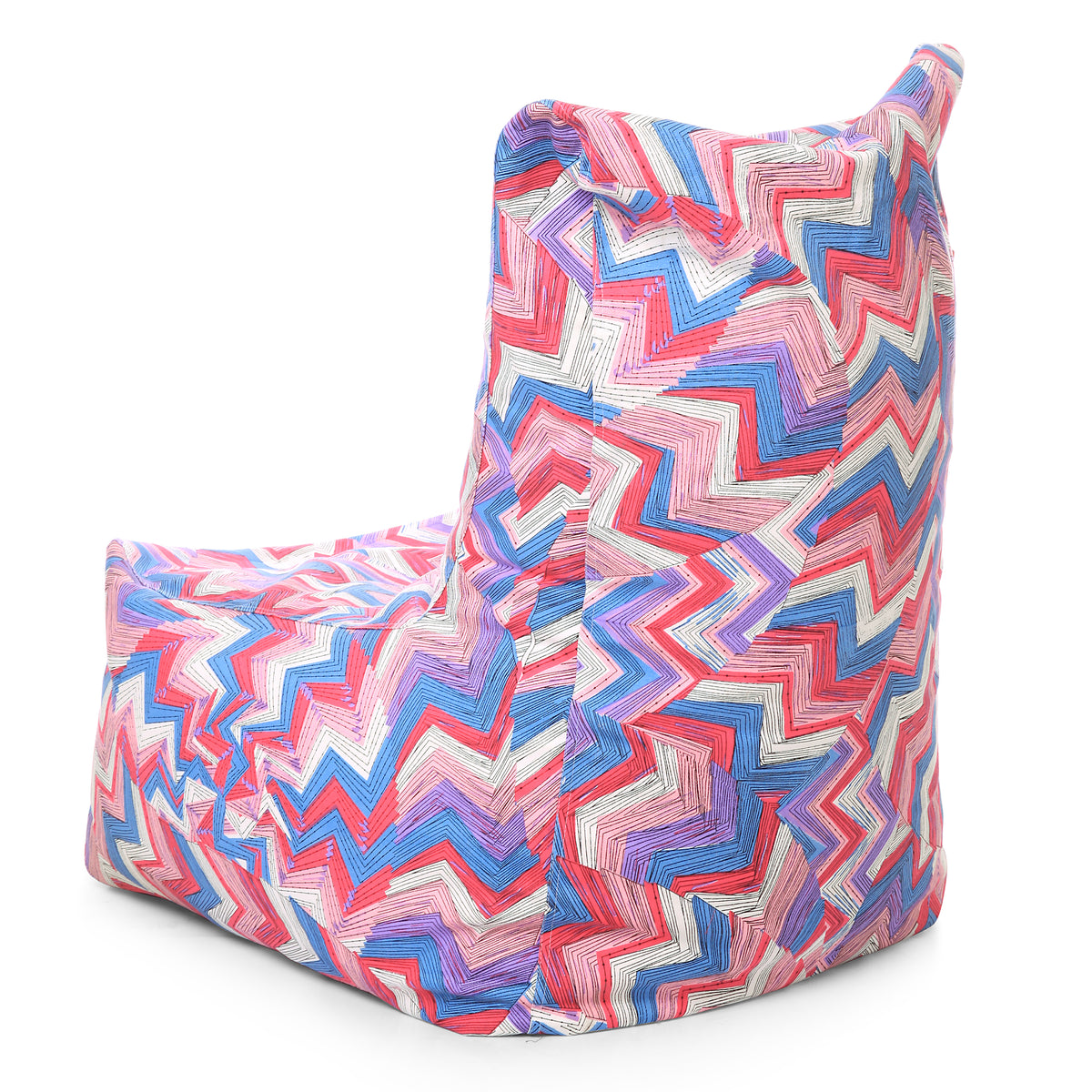 Style Homez Classic Chair Cotton Canvas Geometric Printed Bean Bag XXL Size Filled with Beans Fillers