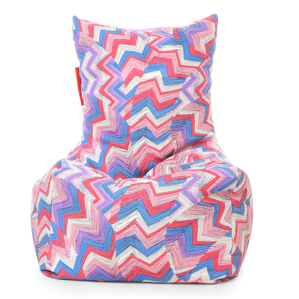 Style Homez Classic Chair Cotton Canvas Geometric Printed Bean Bag XXL Size Filled with Beans Fillers