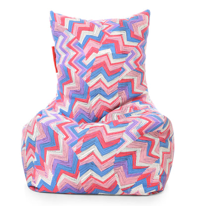 Style Homez Classic Chair Cotton Canvas Geometric Printed Bean Bag XXL Size Filled with Beans Fillers
