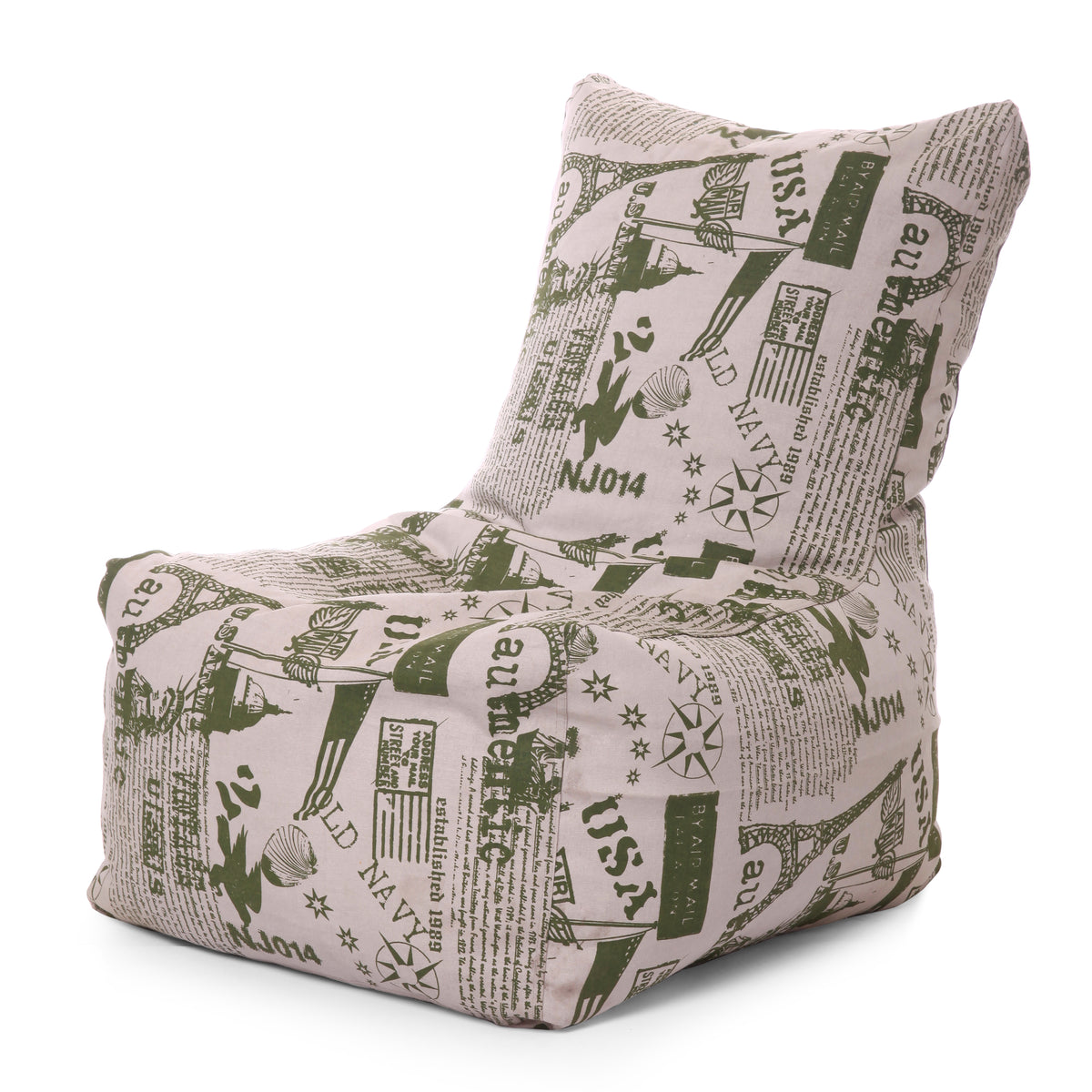 Style Homez Classic Chair Cotton Canvas Abstract Printed Bean Bag XXL Size Filled with Beans Fillers